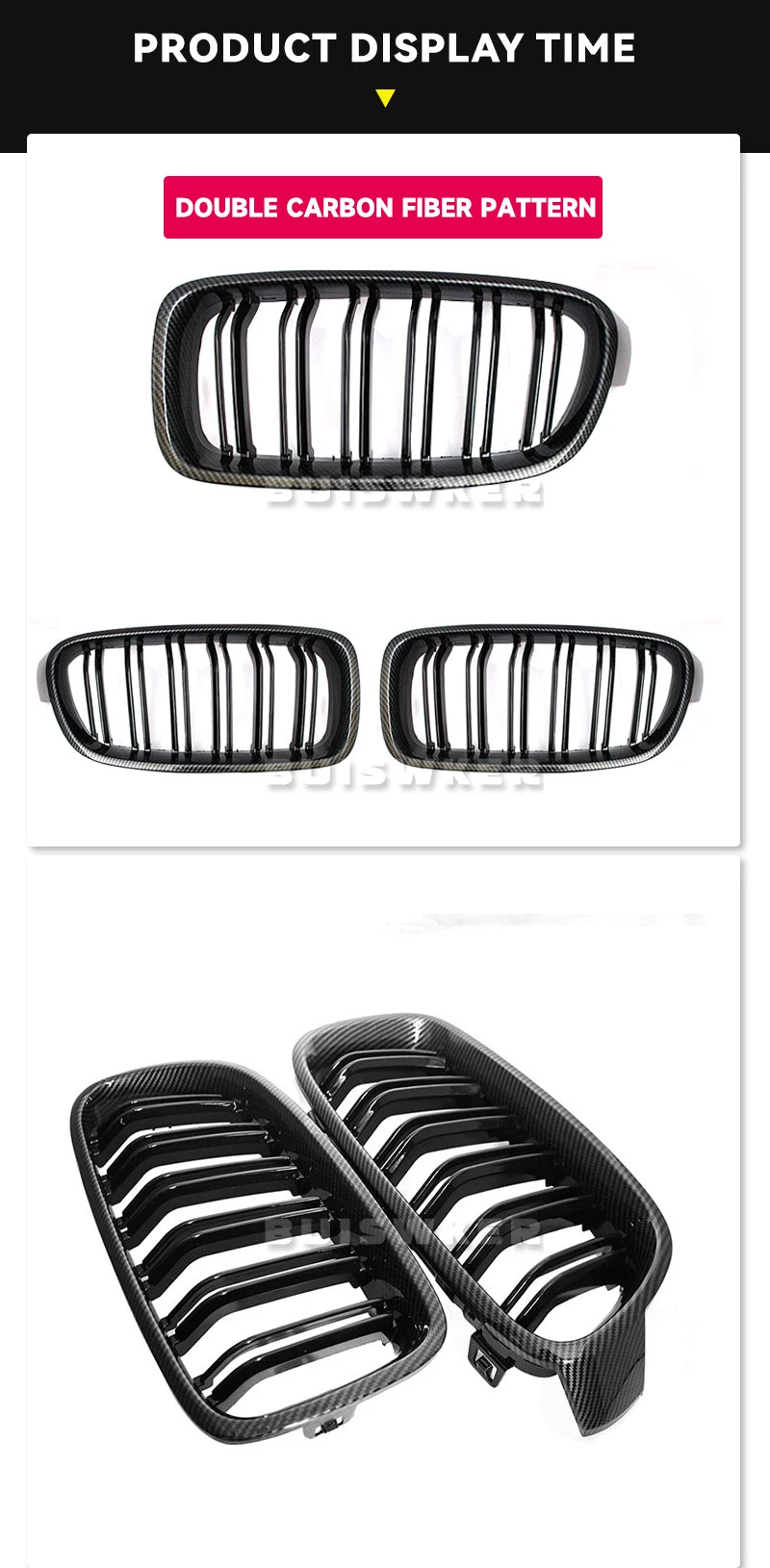 High Quality ABS Car Styling Front Kidney Grille Dual Slat Grille For BMW F30 F31 F35 2012-2018 320i 325i 328i Auto Accessories