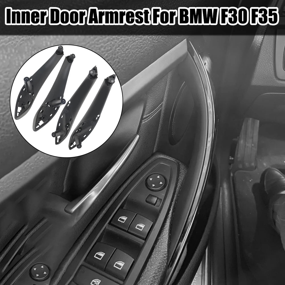 Car Inner Handle Black Front Rear Left/Right Interior Door Handles Door Panel Pull Trim Cover For BMW F30 F80 F31 F32 F34 F35