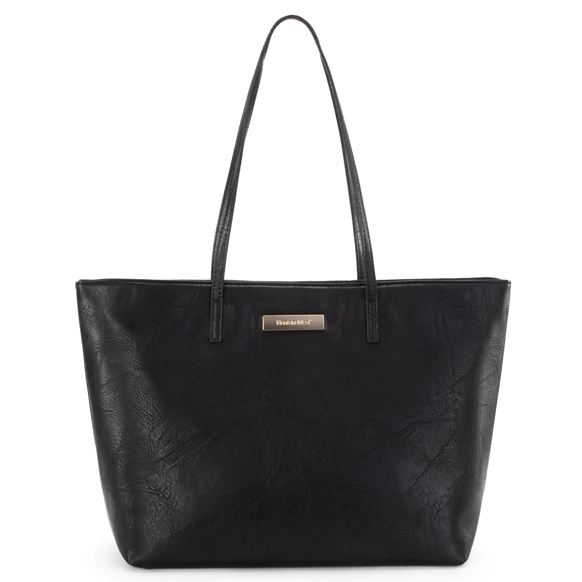 Montana West Tote Shoulder Bags for Women Large Tote Handbags Purses for Women Black Vegan Leather Tote Ladies Handbags Top Handle Satchel Hobo Bags for Women with Zipper MWC-261BK