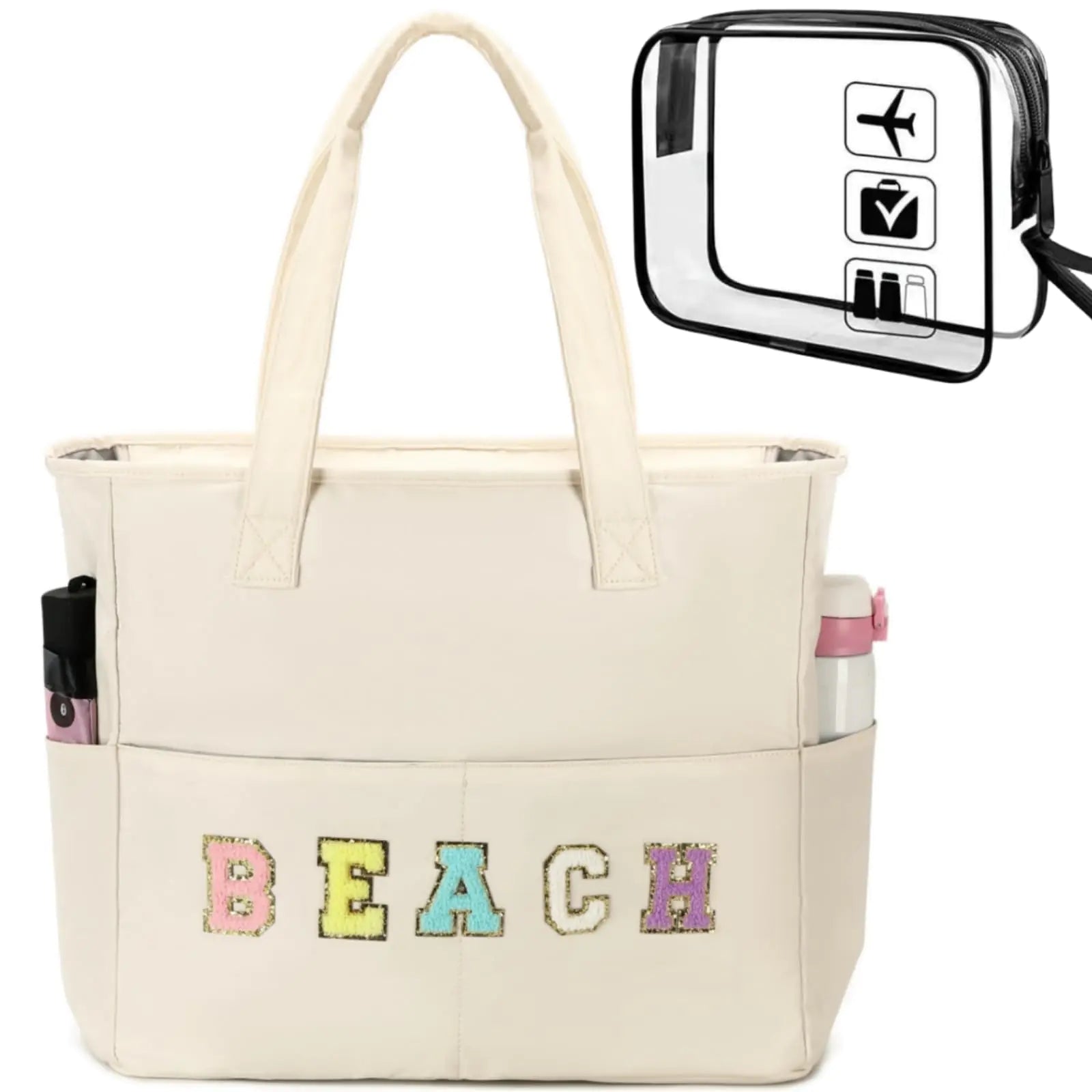 Beach Pool Bags Tote for Women Ladies Large Gym Tote Carry On Bag With Wet Compartment for Weekender Travel Waterproof