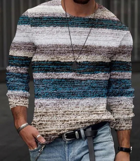 Men's Casual Long Sleeve Animal Print Shirt