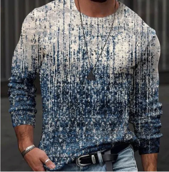 Men's Casual Long Sleeve Animal Print Shirt